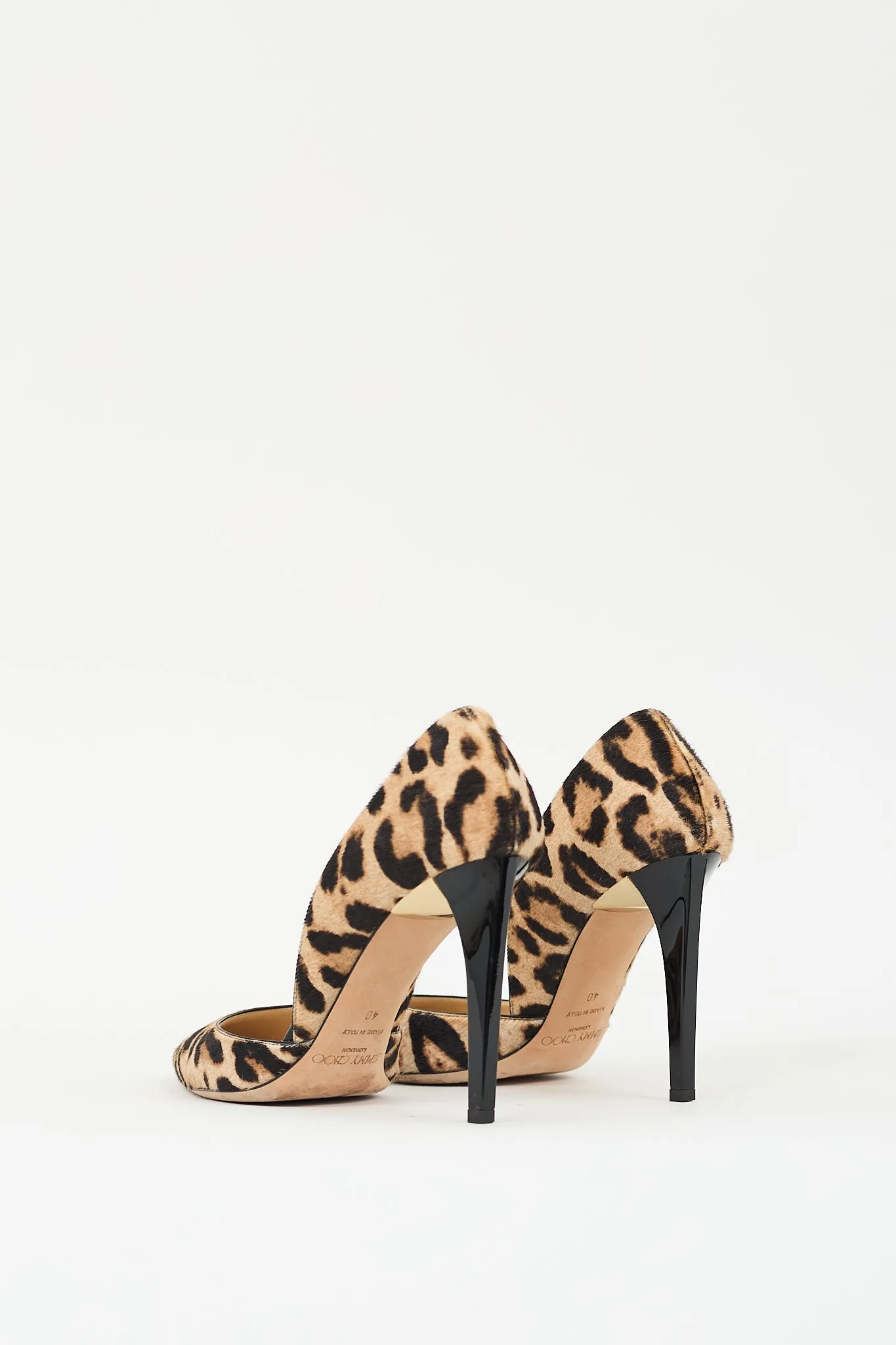 Beige & Black Printed Hair Pump