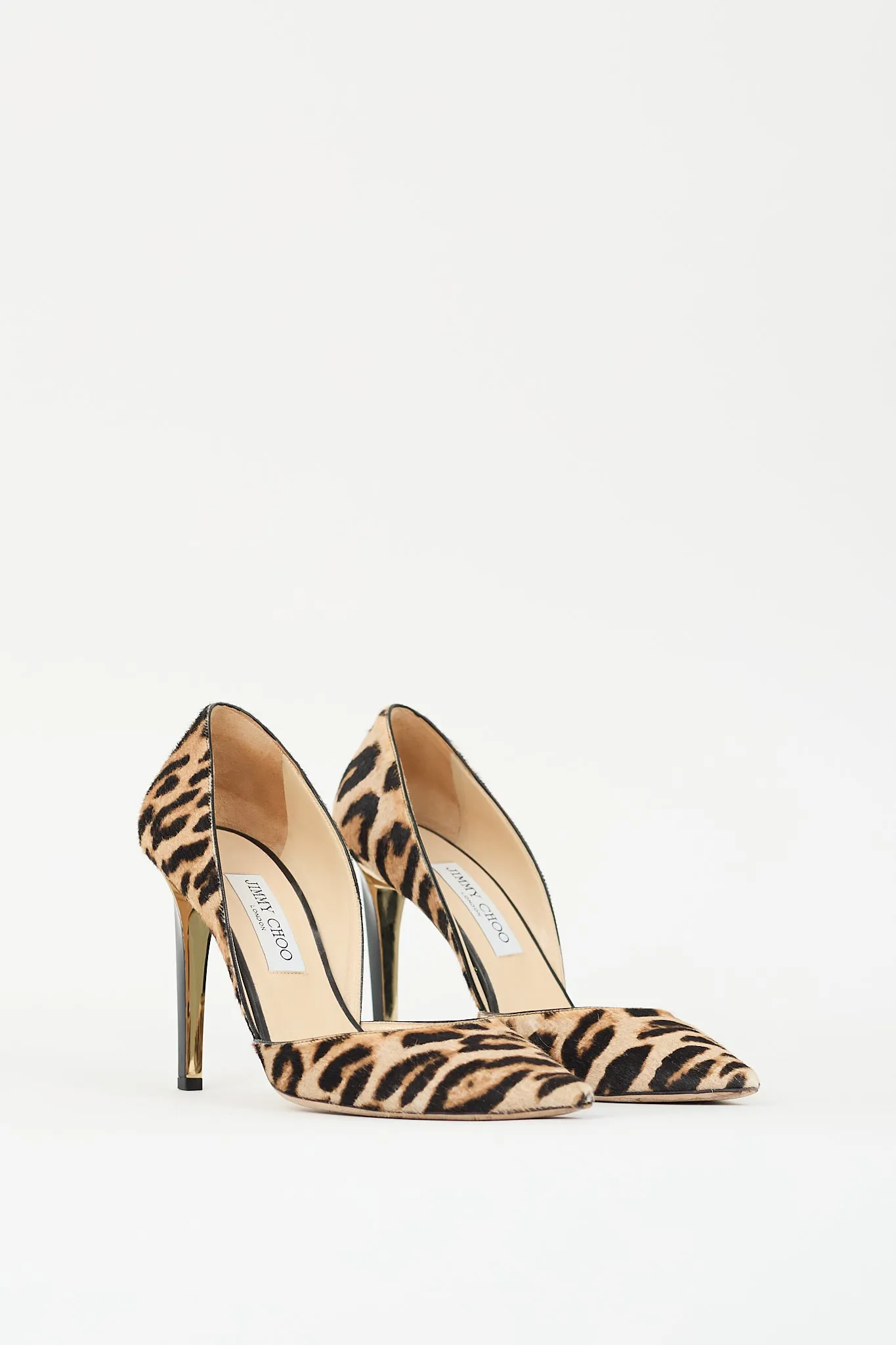 Beige & Black Printed Hair Pump