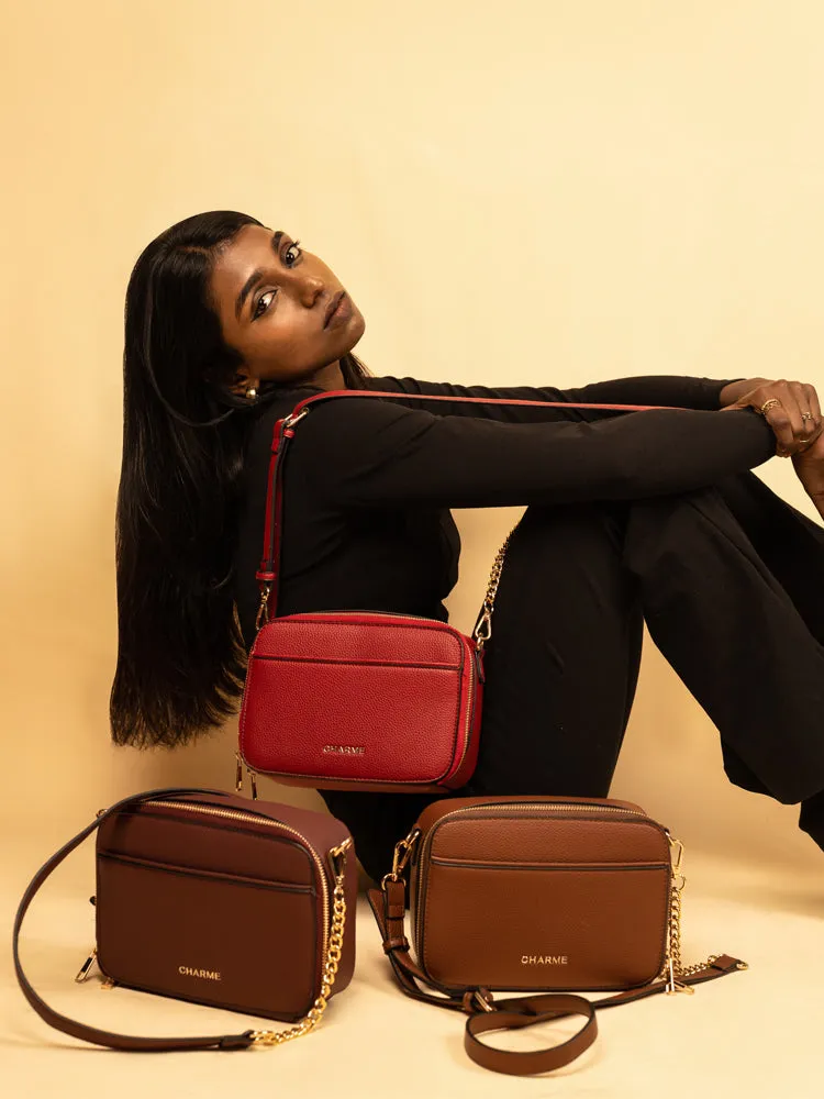 Boxed & Bold Wine Sling Bag