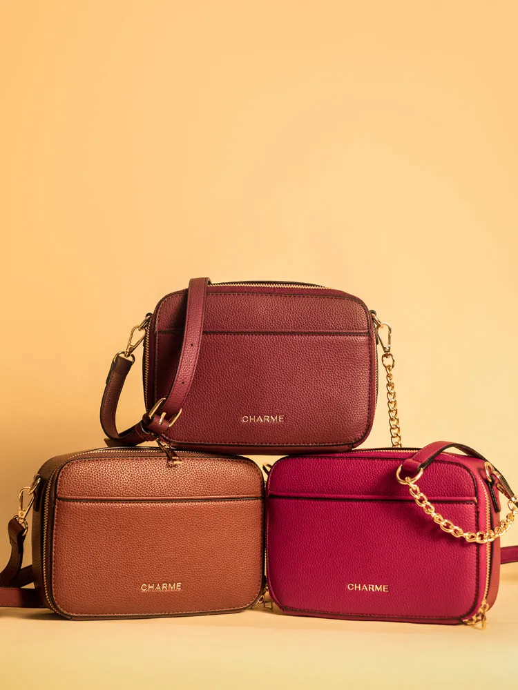 Boxed & Bold Wine Sling Bag