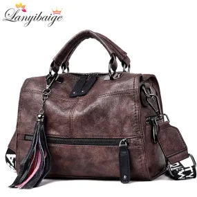Christmas Gift Vintage Leather Handbag Tassels Luxury Handbags Women Bags Designer High Quality Crossbody Bags for Women 2020 New Shoulder Bags