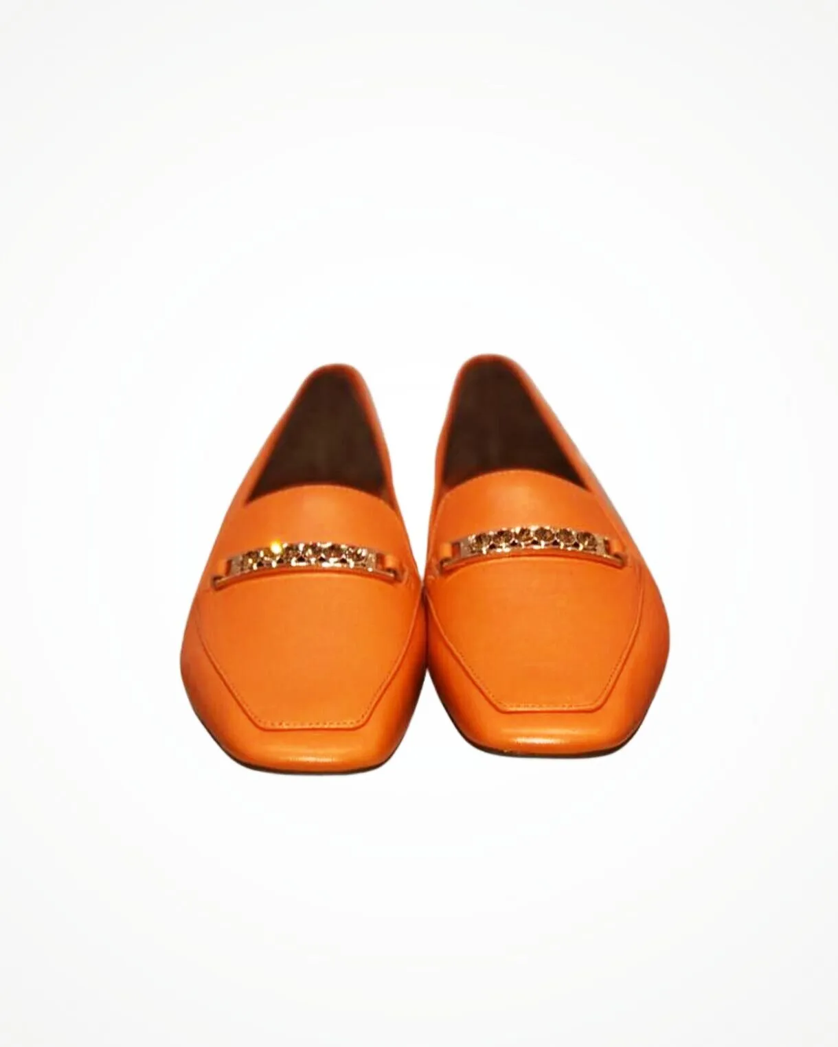 Classic Orange Loafer with Gold Accent