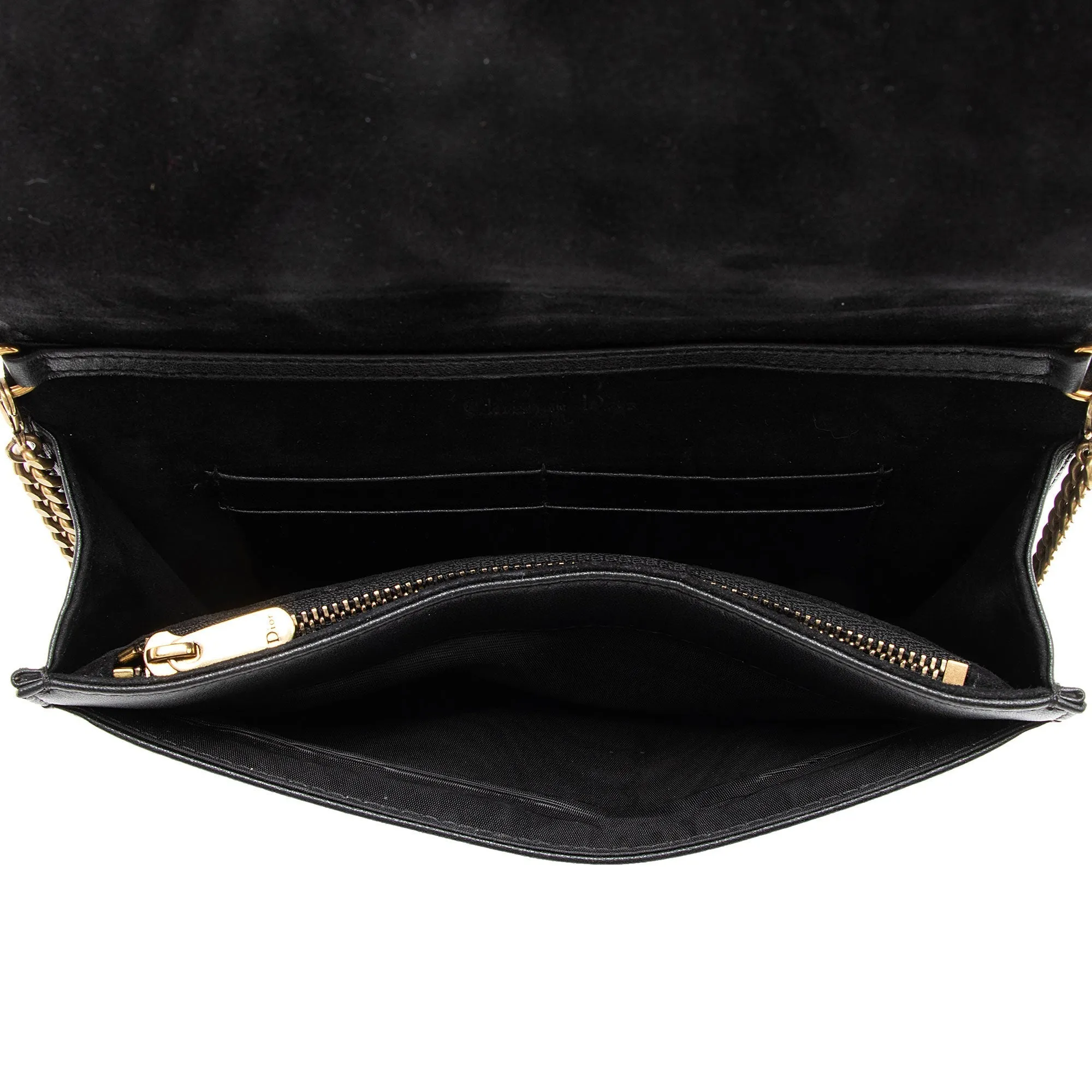 Dior Calfskin Studded Diorama Wallet on Chain Bag (SHF-c4jLp0)