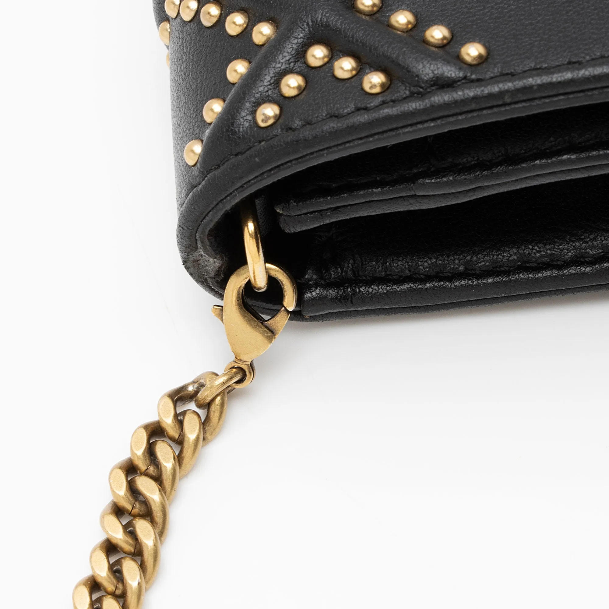 Dior Calfskin Studded Diorama Wallet on Chain Bag (SHF-c4jLp0)
