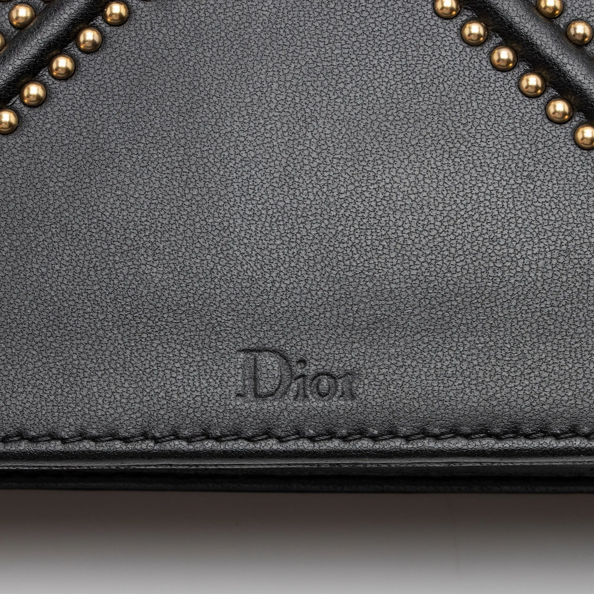 Dior Calfskin Studded Diorama Wallet on Chain Bag (SHF-c4jLp0)