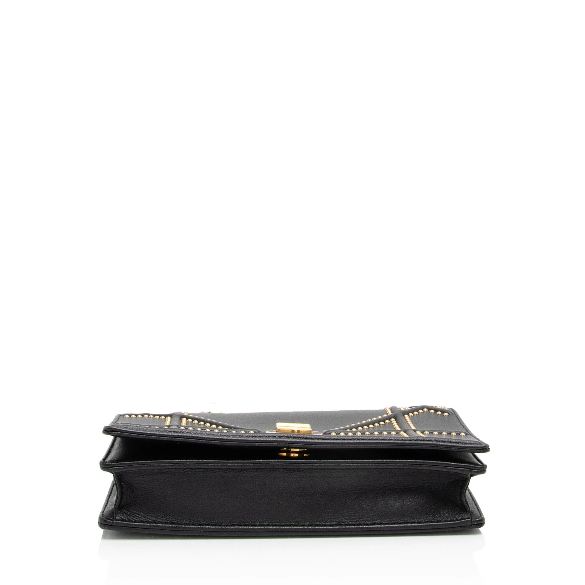 Dior Calfskin Studded Diorama Wallet on Chain Bag (SHF-c4jLp0)
