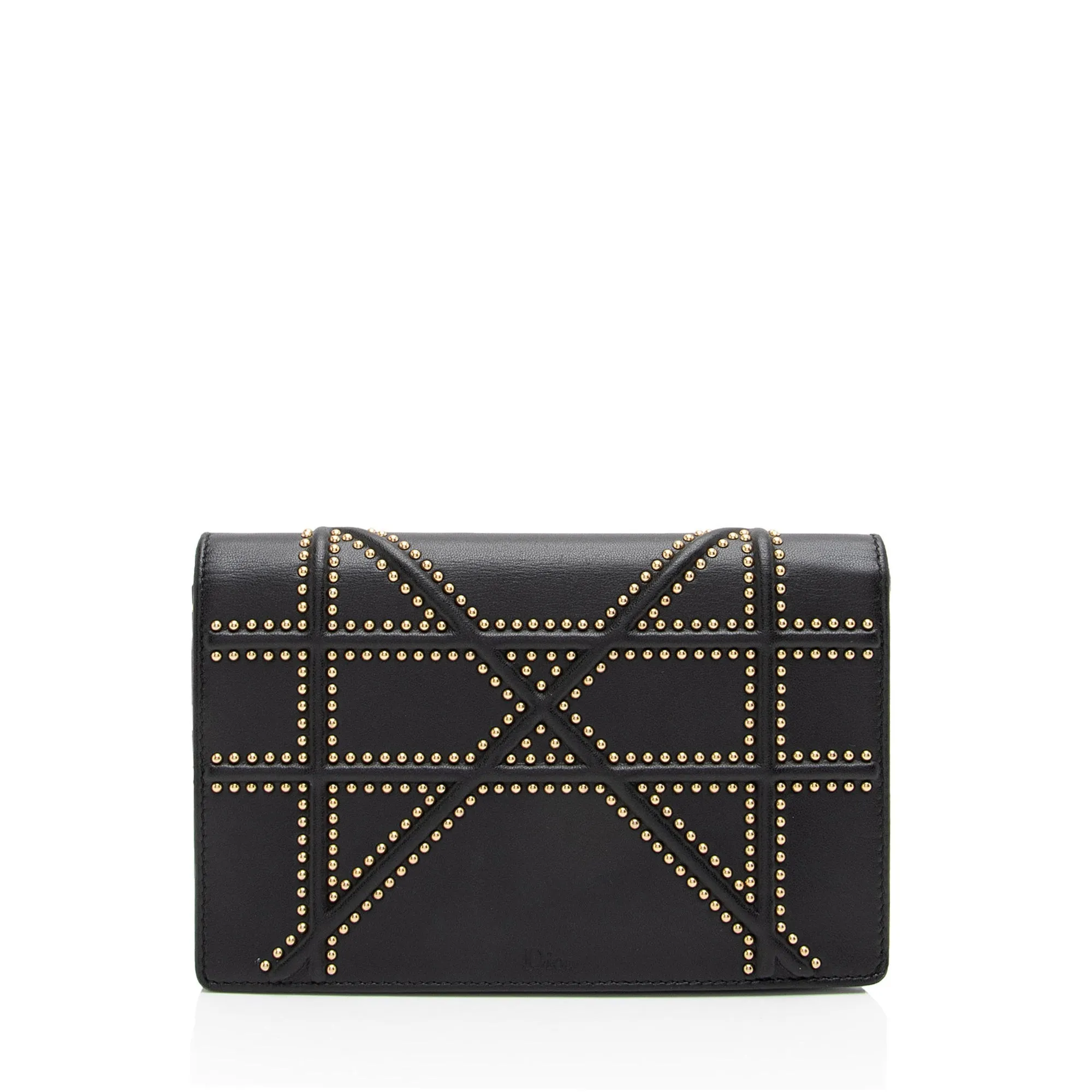 Dior Calfskin Studded Diorama Wallet on Chain Bag (SHF-c4jLp0)