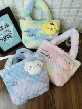 Fur kawaii slings| super soft fur sling bags| kawaii fur sling bags