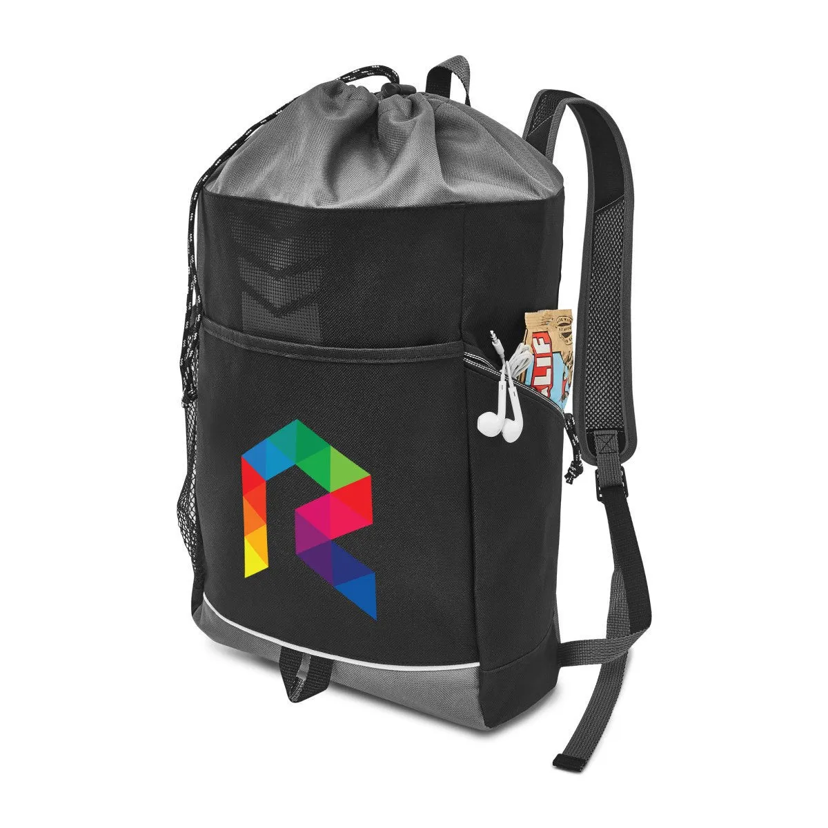 Gemline Grey Riptide Drawstring Backpack