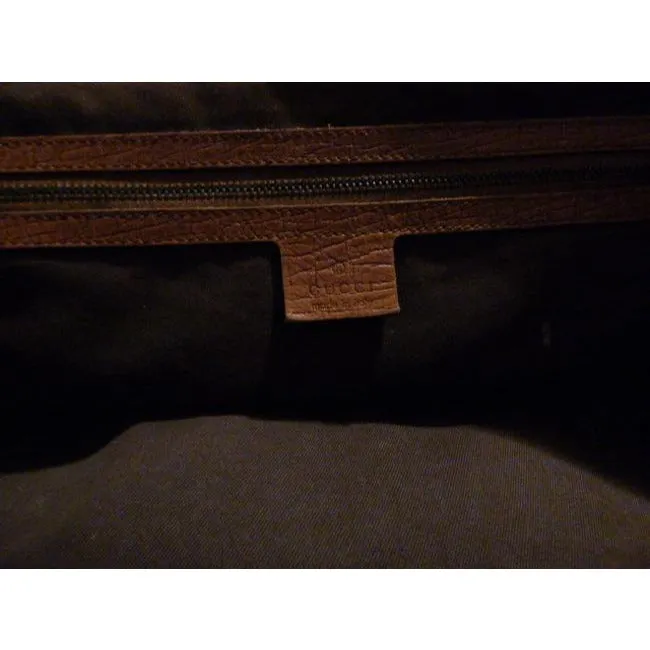 Gucci Guccissima Print Canvasleather Bamboo Bullet Tan Leather Satchel