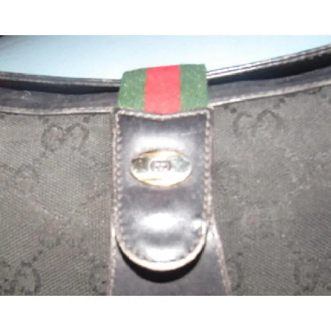 Gucci Guccissima Print Canvasleather Top Flap Snap Cross Bodyshoulder Black Leather And Gg Leather S