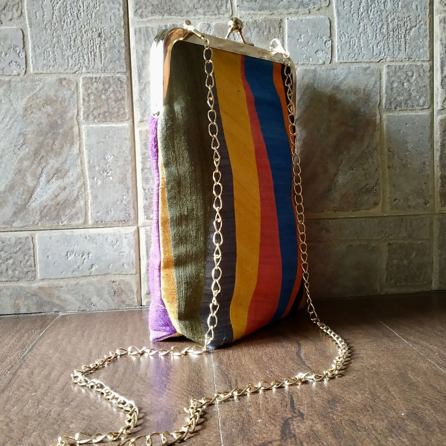 Hand-Crafted Statement Ghicha Silk Sling Bag | Quirky and Elegant Design