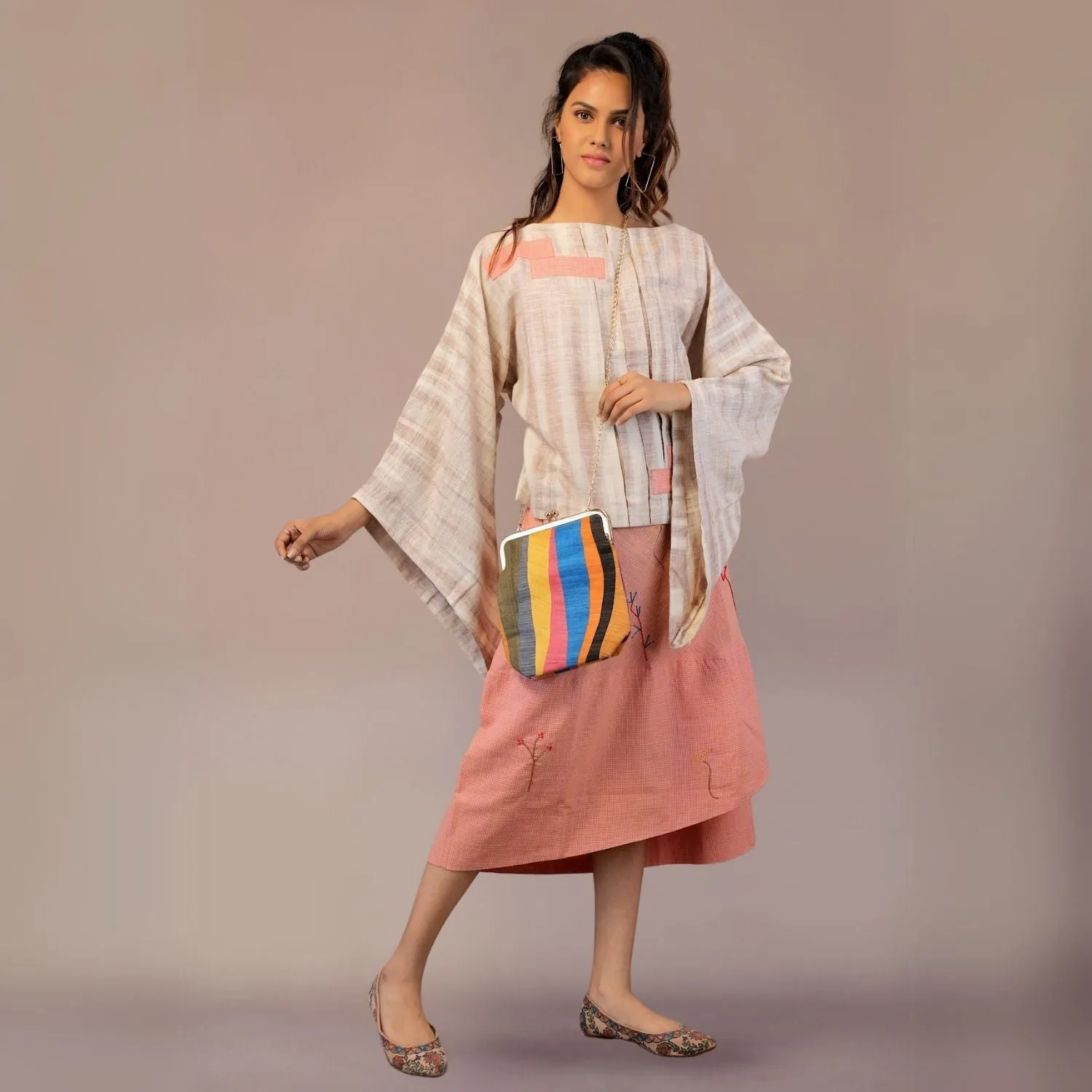 Hand-Crafted Statement Ghicha Silk Sling Bag | Quirky and Elegant Design