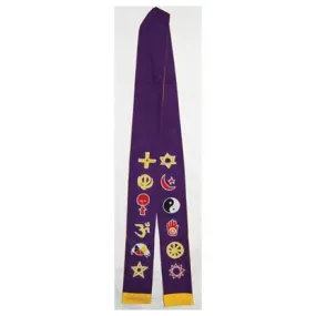 Interfaith Minister's Stole purple/ gold