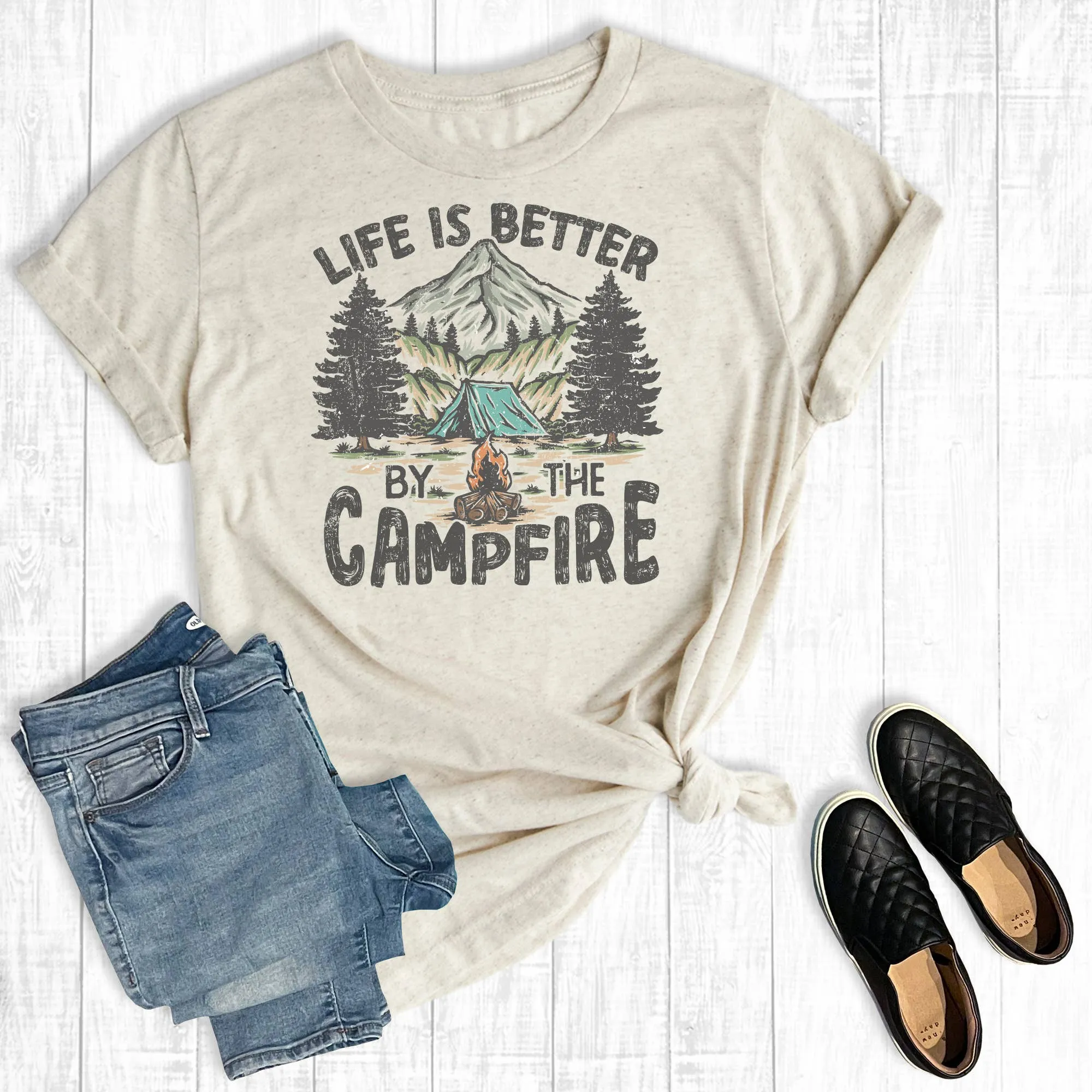Life Is Better By The Campfire Summer Graphic Tee