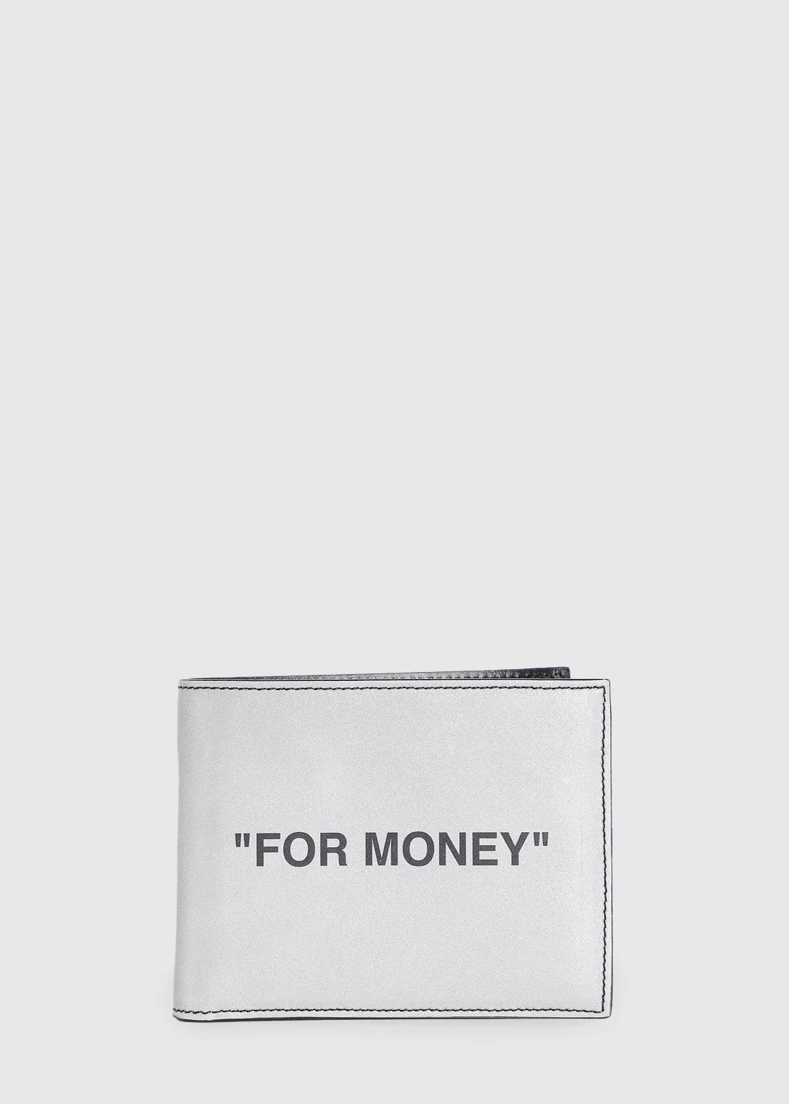 OFF-WHITE: QUOTE BIFOLD WALLET [SILVER]