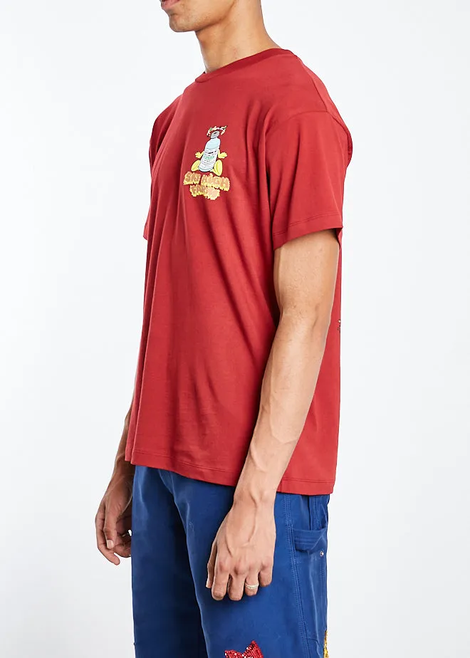 Sky High Farm Flatbush Printed S/S T-Shirt (Burgundy)