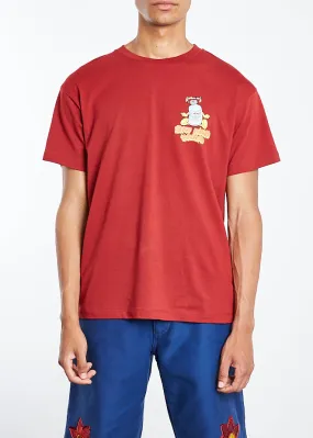 Sky High Farm Flatbush Printed S/S T-Shirt (Burgundy)
