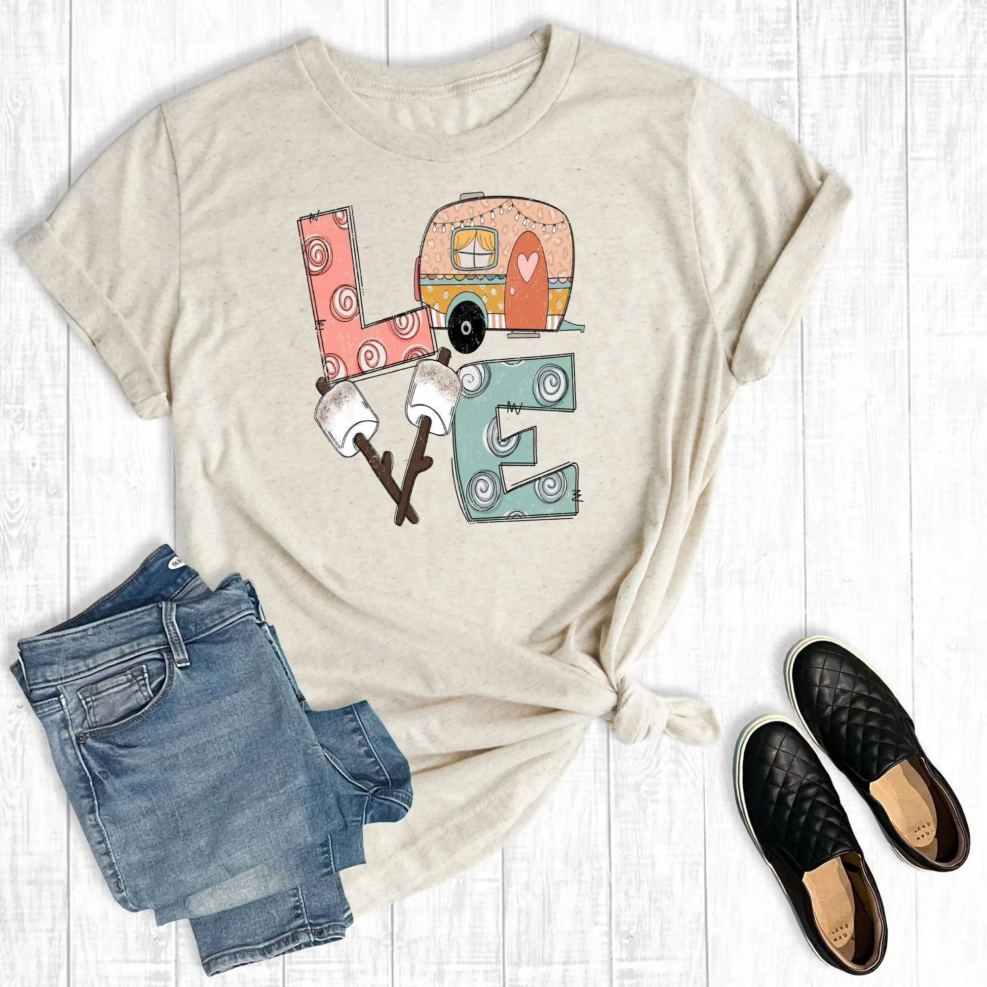 Summer Vacation Love Camping Graphic Tee