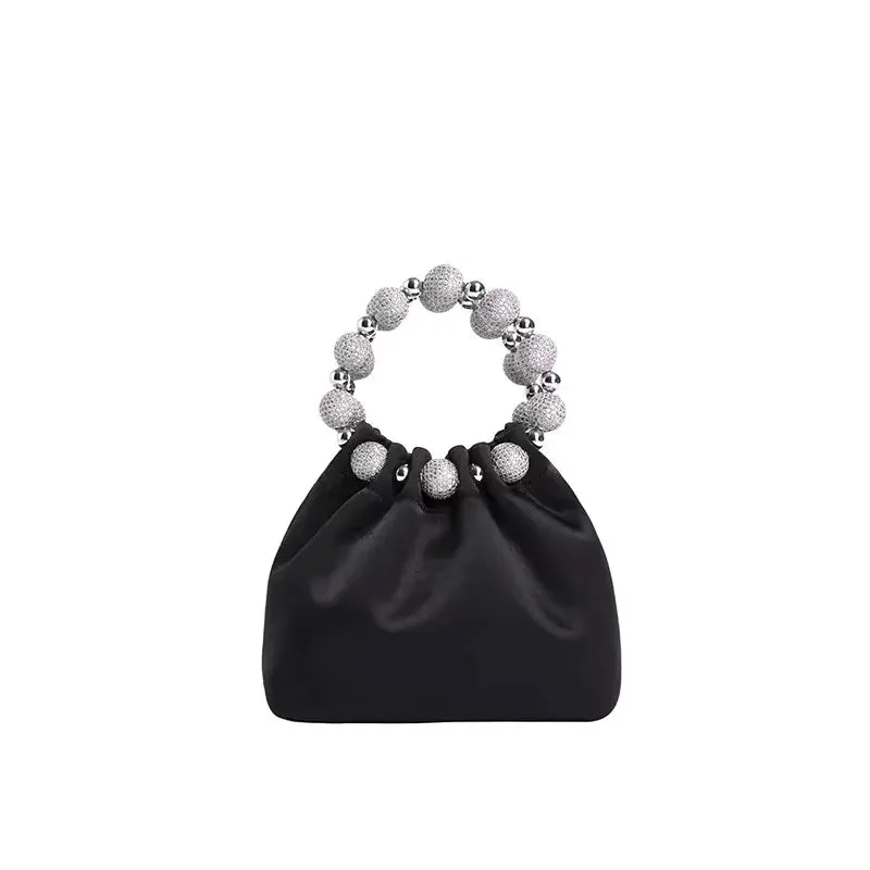 UAKISS  -  2025 Vintage Sweet Wine Velvet Womens Crossbody Gold Metal Chain Drawstring Bucket Bag Banquet Party Small Clutches Handbags