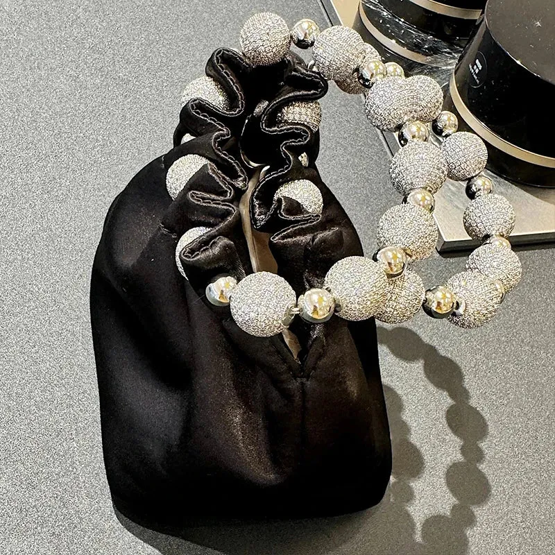 UAKISS  -  2025 Vintage Sweet Wine Velvet Womens Crossbody Gold Metal Chain Drawstring Bucket Bag Banquet Party Small Clutches Handbags