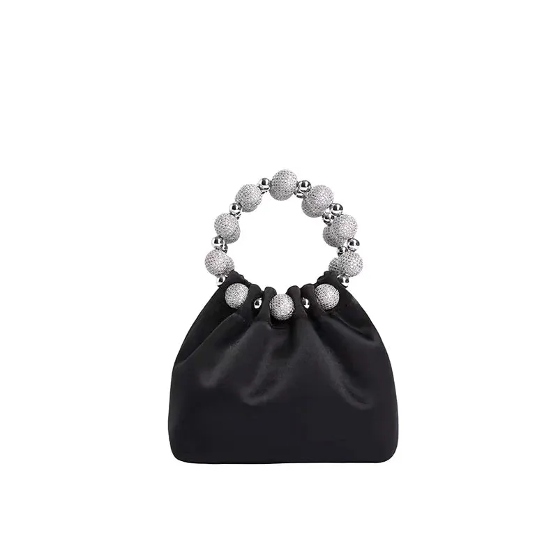 UAKISS  -  2025 Vintage Sweet Wine Velvet Womens Crossbody Gold Metal Chain Drawstring Bucket Bag Banquet Party Small Clutches Handbags