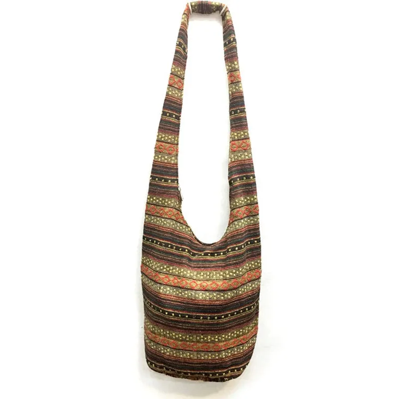 UAKISS  -  Sling Crossbody Shoulder Bag Women's Handbags Hippie Hobo Thai Cotton Gypsy Bohemian Boho Girl Books School Bags Bag free Gift