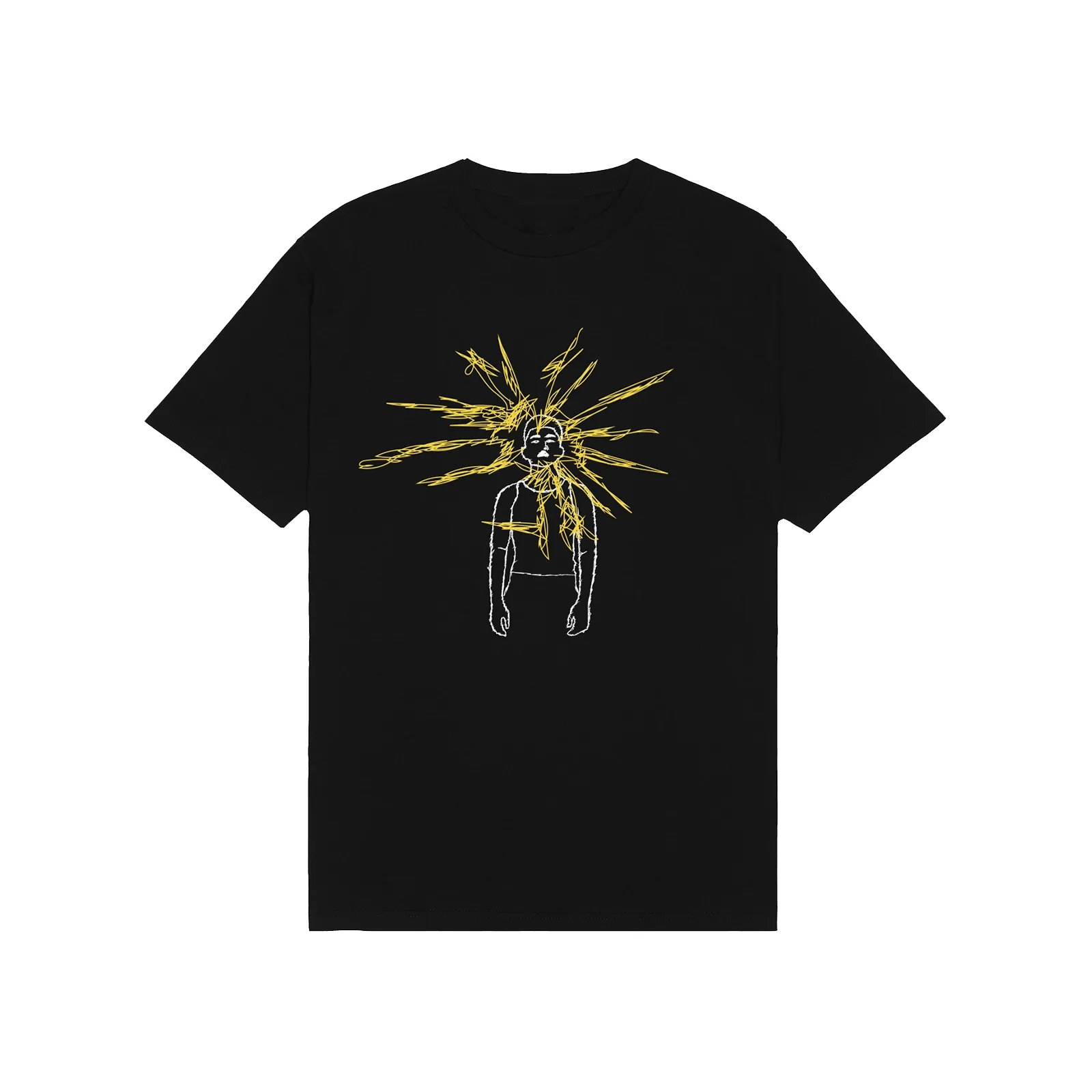 YELLOW SKETCH TEE IN BLACK